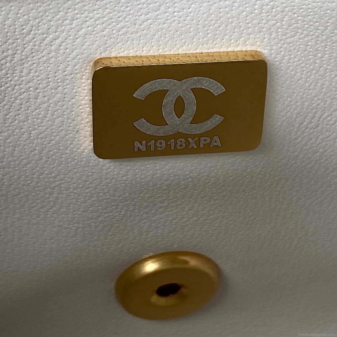 Chanel AS3456 Mini Flap Bag Lambskin & Gold-Tone Metal White