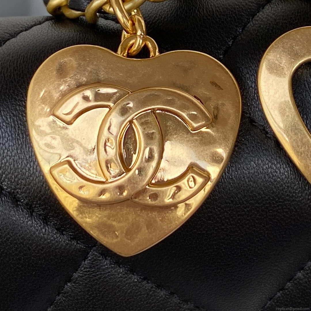 Chanel AS3456 Mini Flap Bag Lambskin & Gold-Tone Metal Black