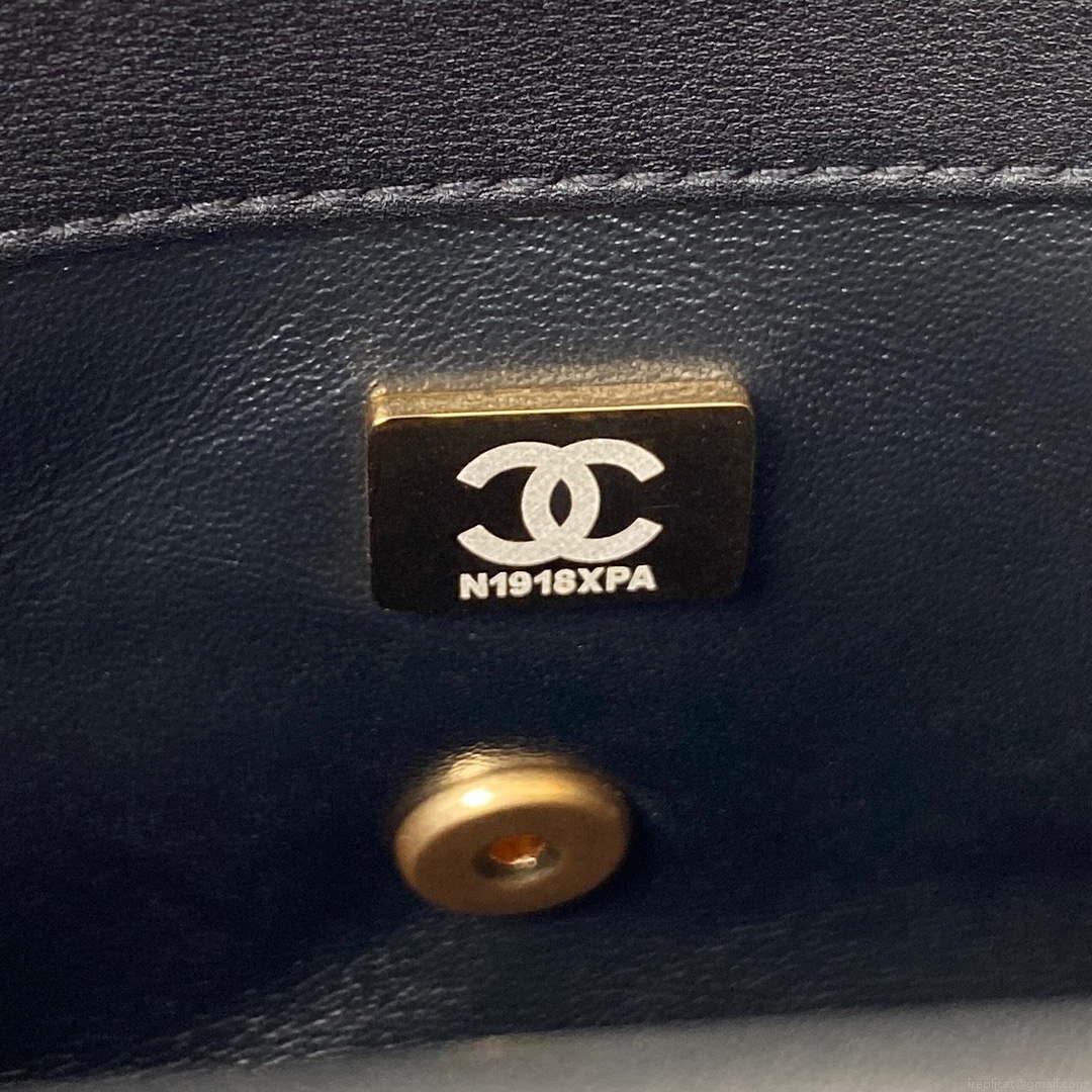 Chanel AS3456 Mini Flap Bag Lambskin & Gold-Tone Metal Black