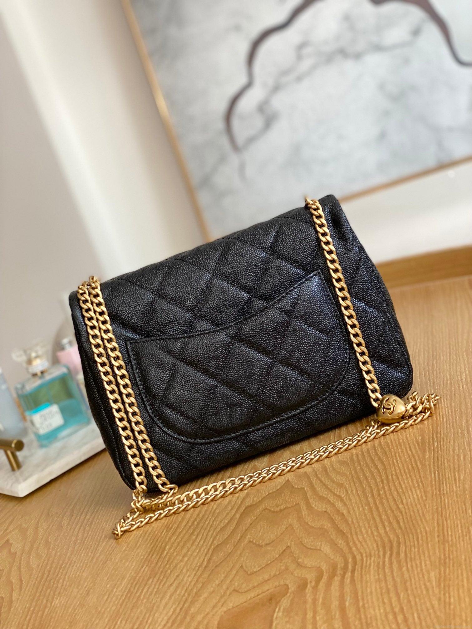 Chanel AS3921 Flap Chain Bag Calfskin Gold