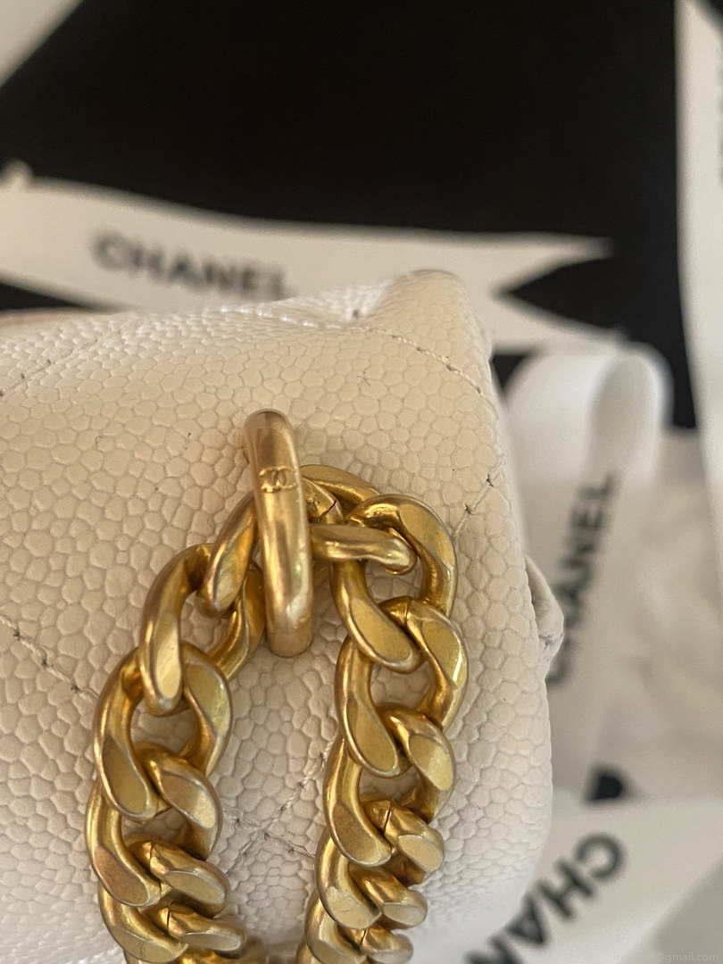 Chanel AS3828 Mini Flap Chain Bag White Calfskin Gold