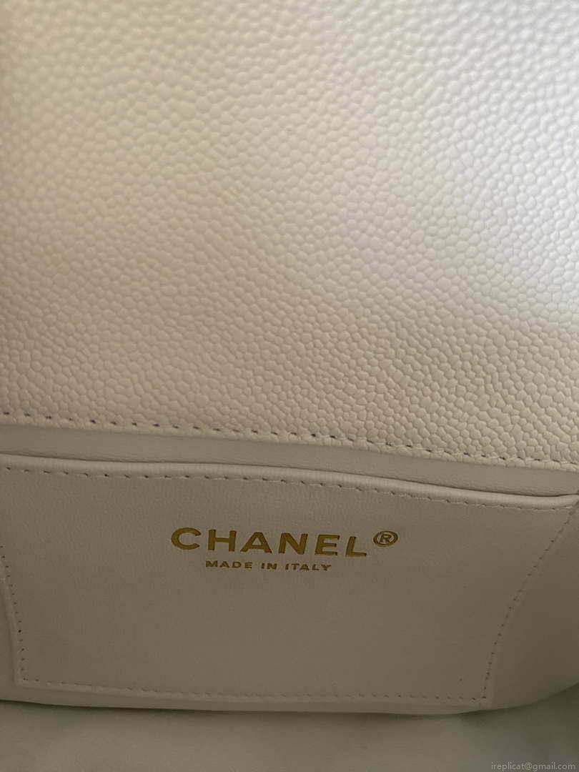 Chanel AS3828 Mini Flap Chain Bag White Calfskin Gold
