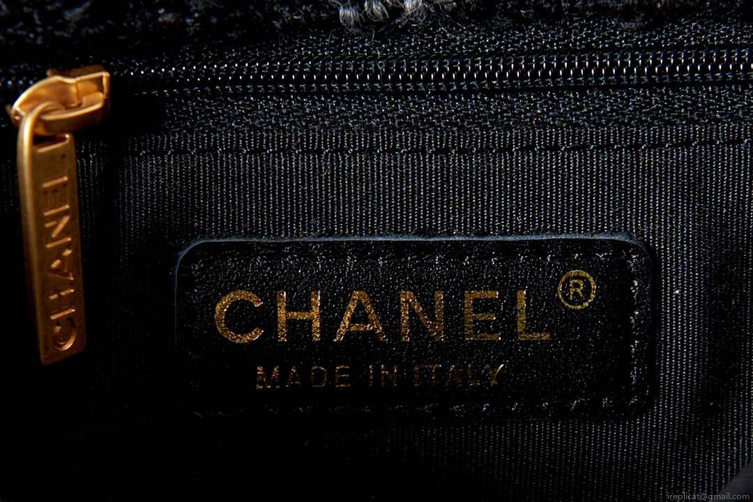 Chanel AS3611 Small Flap Bag Wool Tweed & Gold-Tone Metal Black