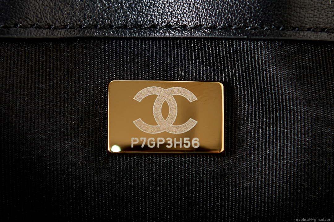 Chanel AS3611 Small Flap Bag Wool Tweed & Gold-Tone Metal Black