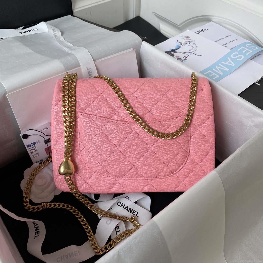 Chanel AS3921 Flap Chain Bag Pink Calfskin Gold