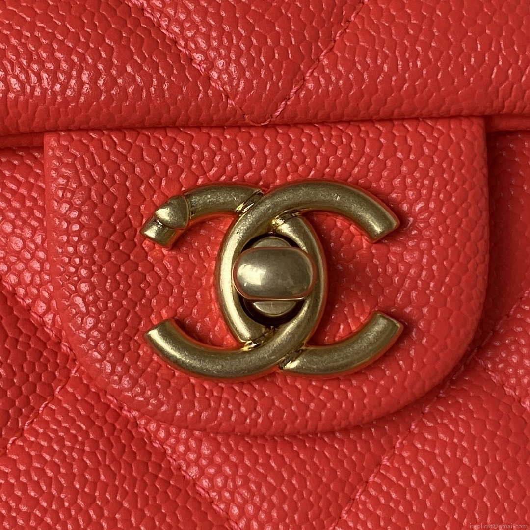 Chanel AS3921 Flap Chain Bag Red Calfskin Gold