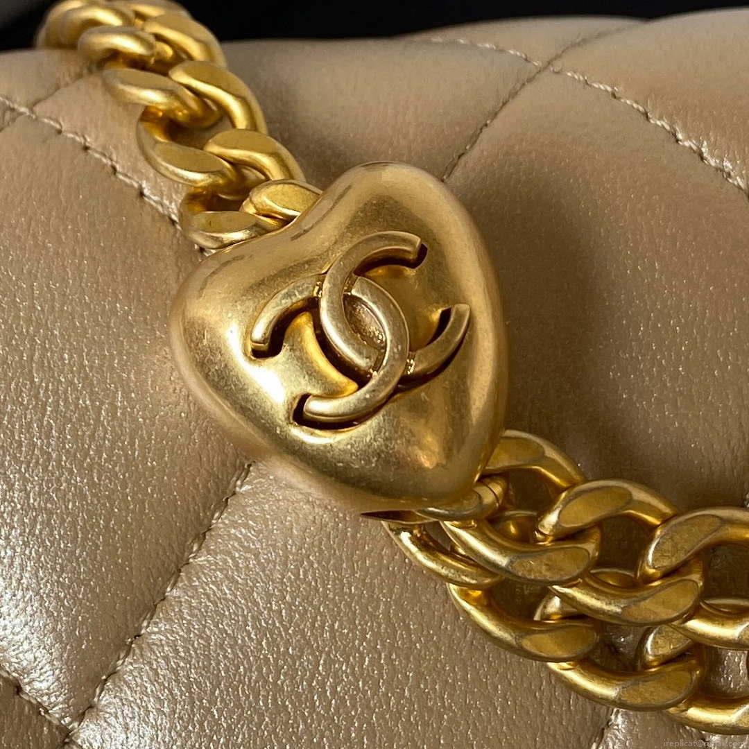 Chanel AS3828 Mini Flap Chain Bag Gold Lambskin Gold