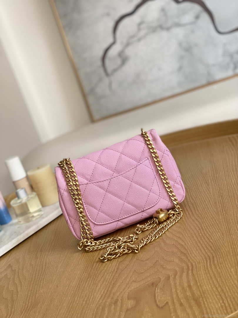 Chanel AS3828 Mini Flap Chain Bag Pink Calfskin Gold