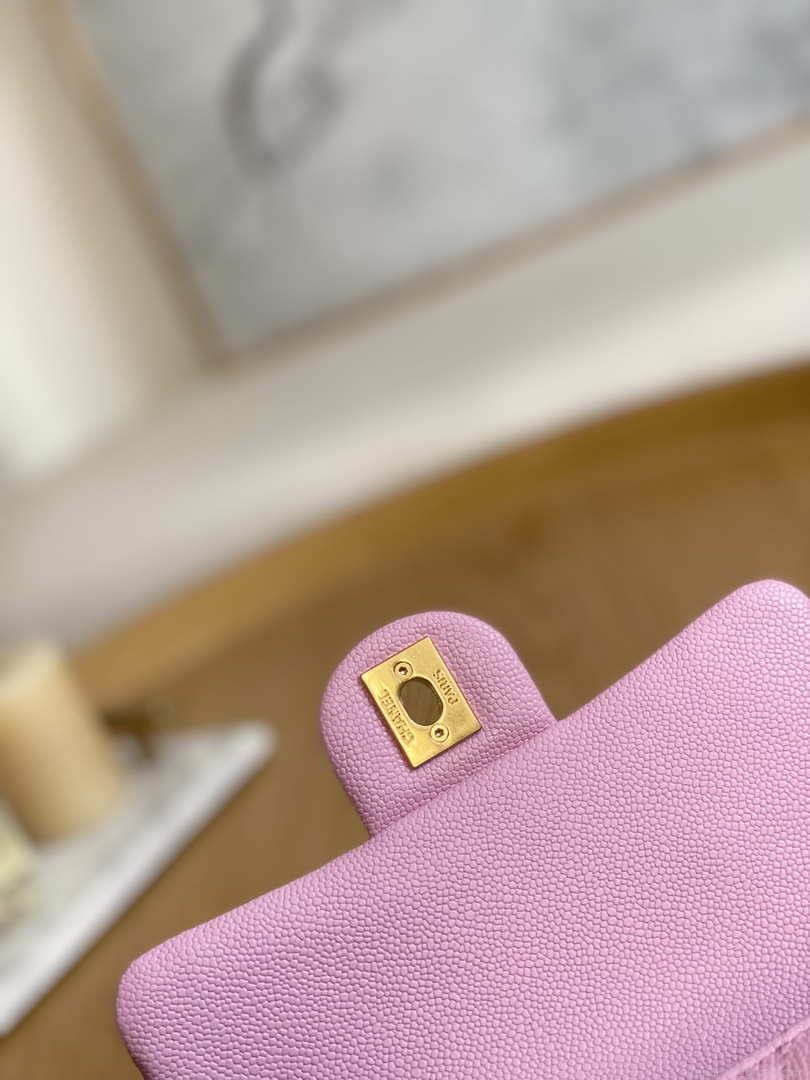Chanel AS3828 Mini Flap Chain Bag Pink Calfskin Gold