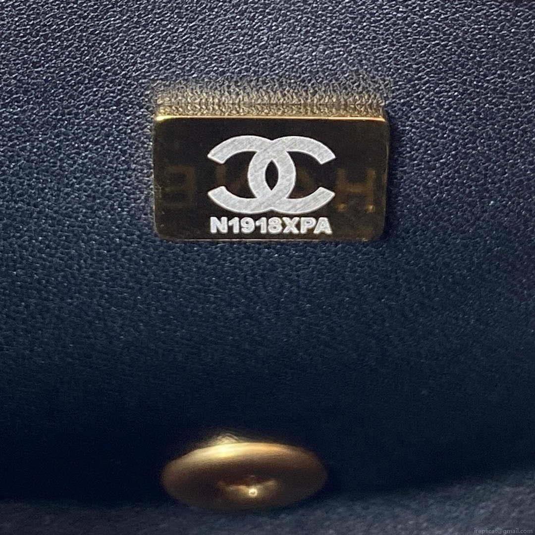 Chanel AS3829 Mini Flap Chain Bag Black Calfskin Gold