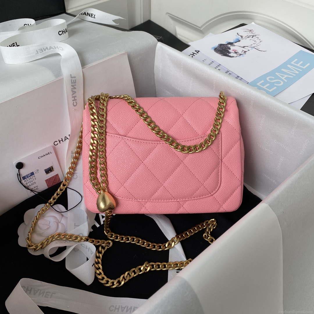 Chanel AS3829 Mini Flap Chain Bag Pink Calfskin Gold