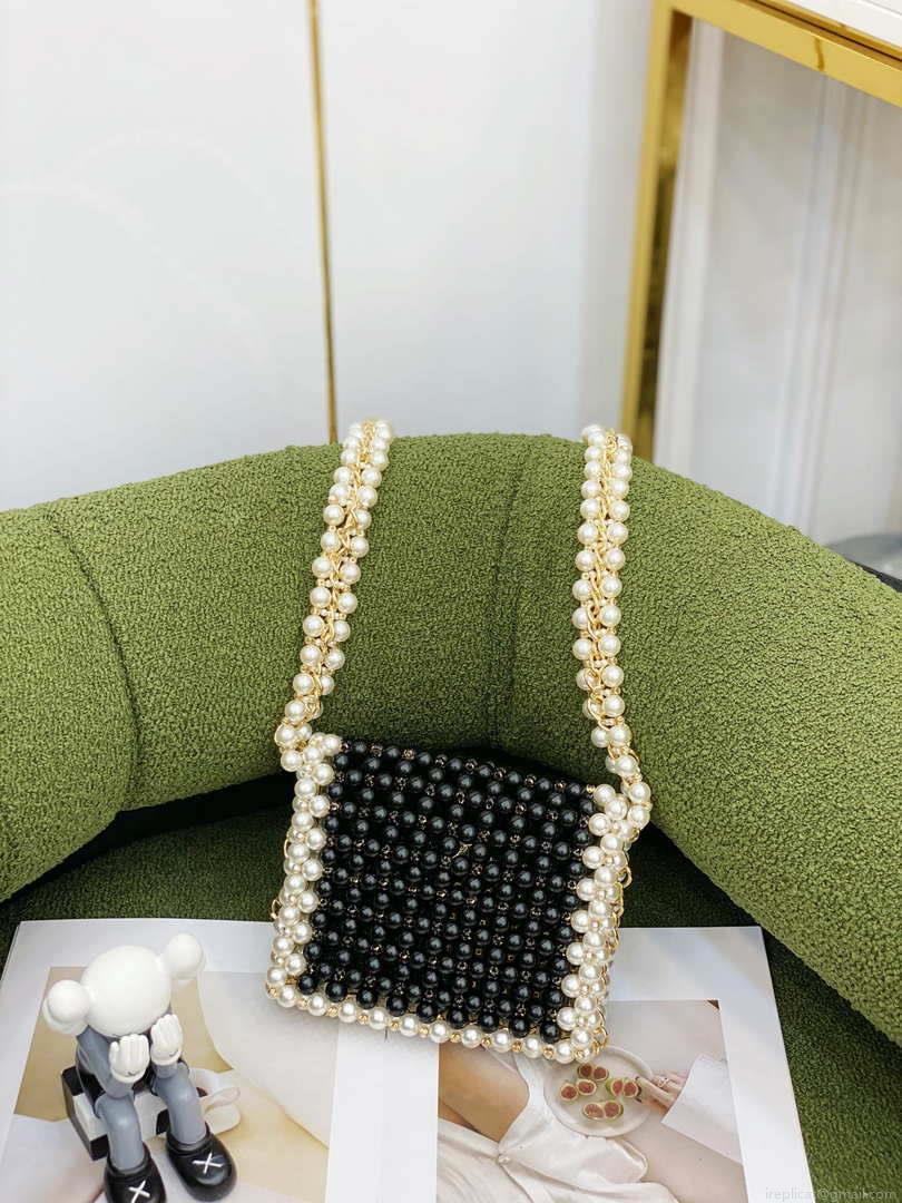 Chanel 22SS summer new collection artificial pearls and glazed pearl strings Black