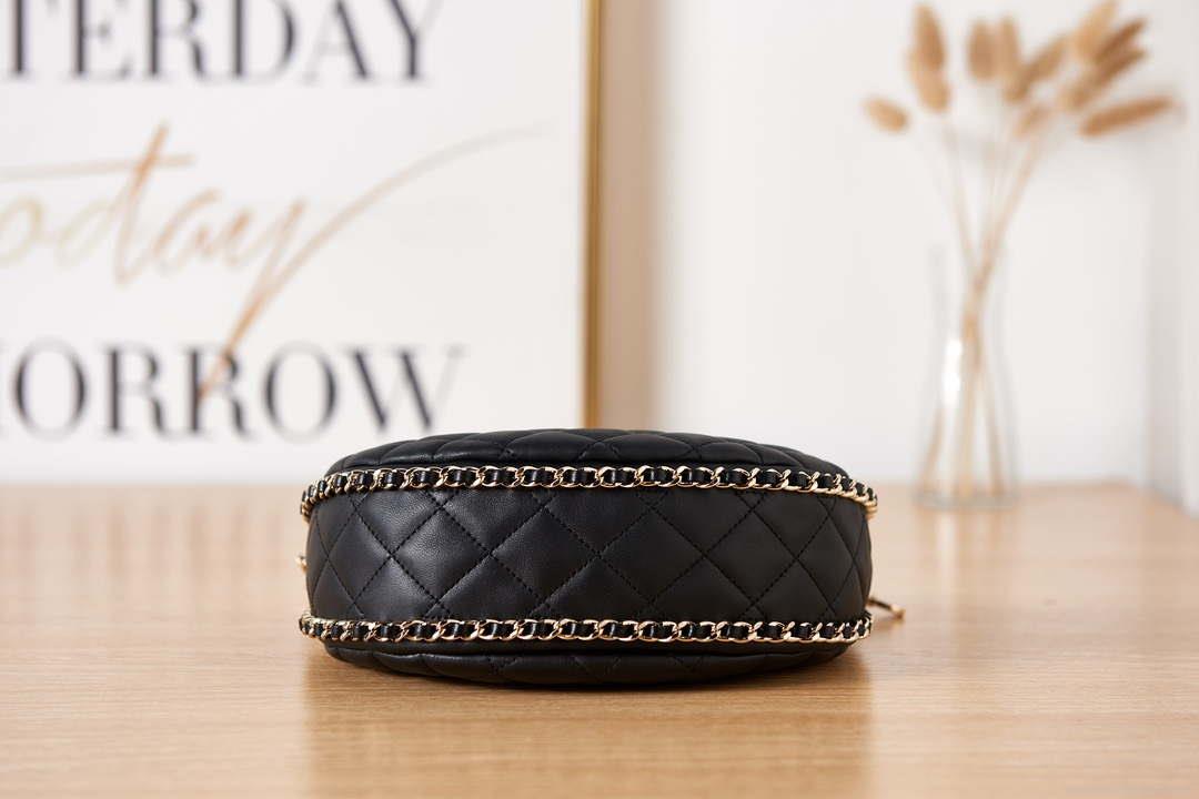 Chanel AS3917 Clutch With Chain Lambskin & Shiny Light Gold Metal Black