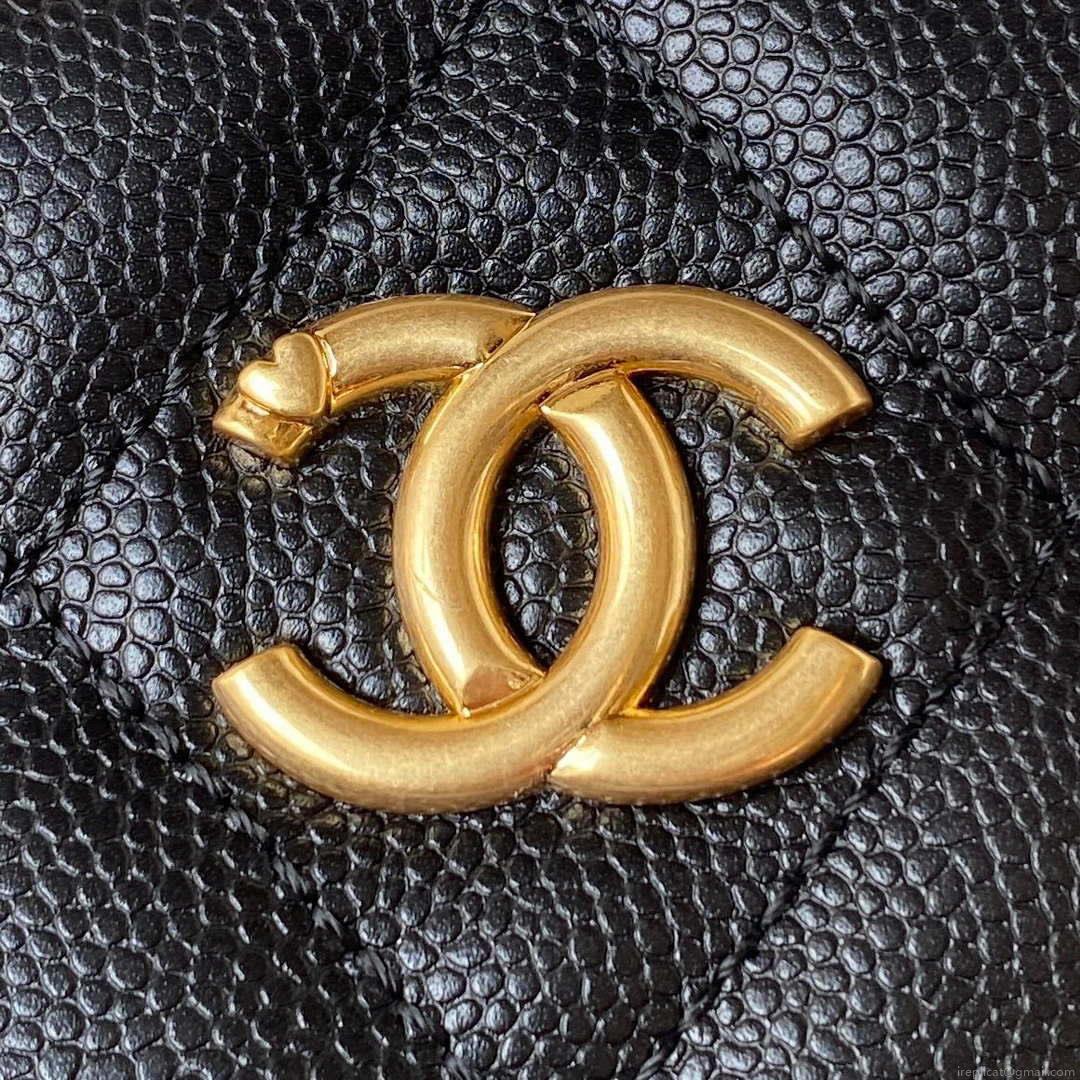 Chanel AS3830 Small Hobo Handbag Black Calfskin Gold