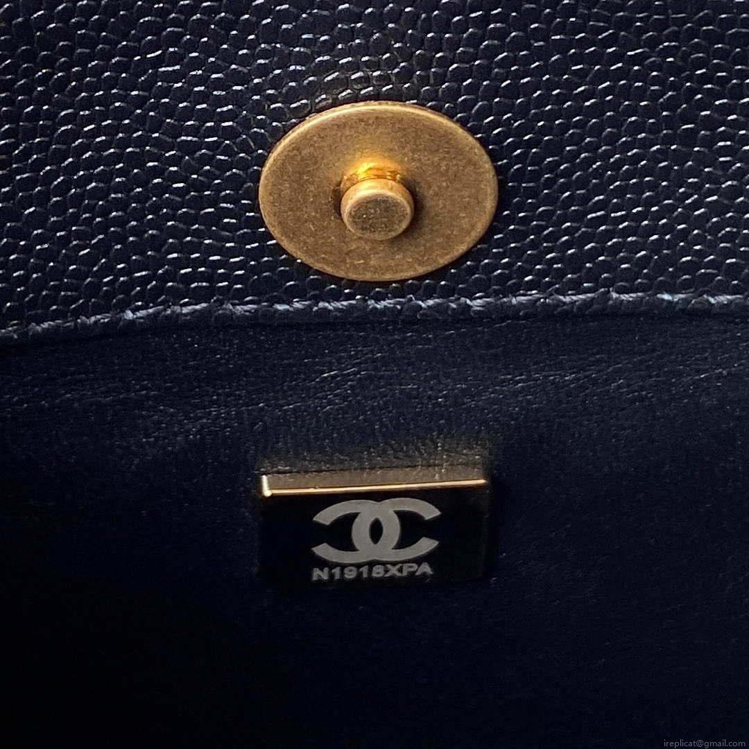 Chanel AS3830 Small Hobo Handbag Black Calfskin Gold