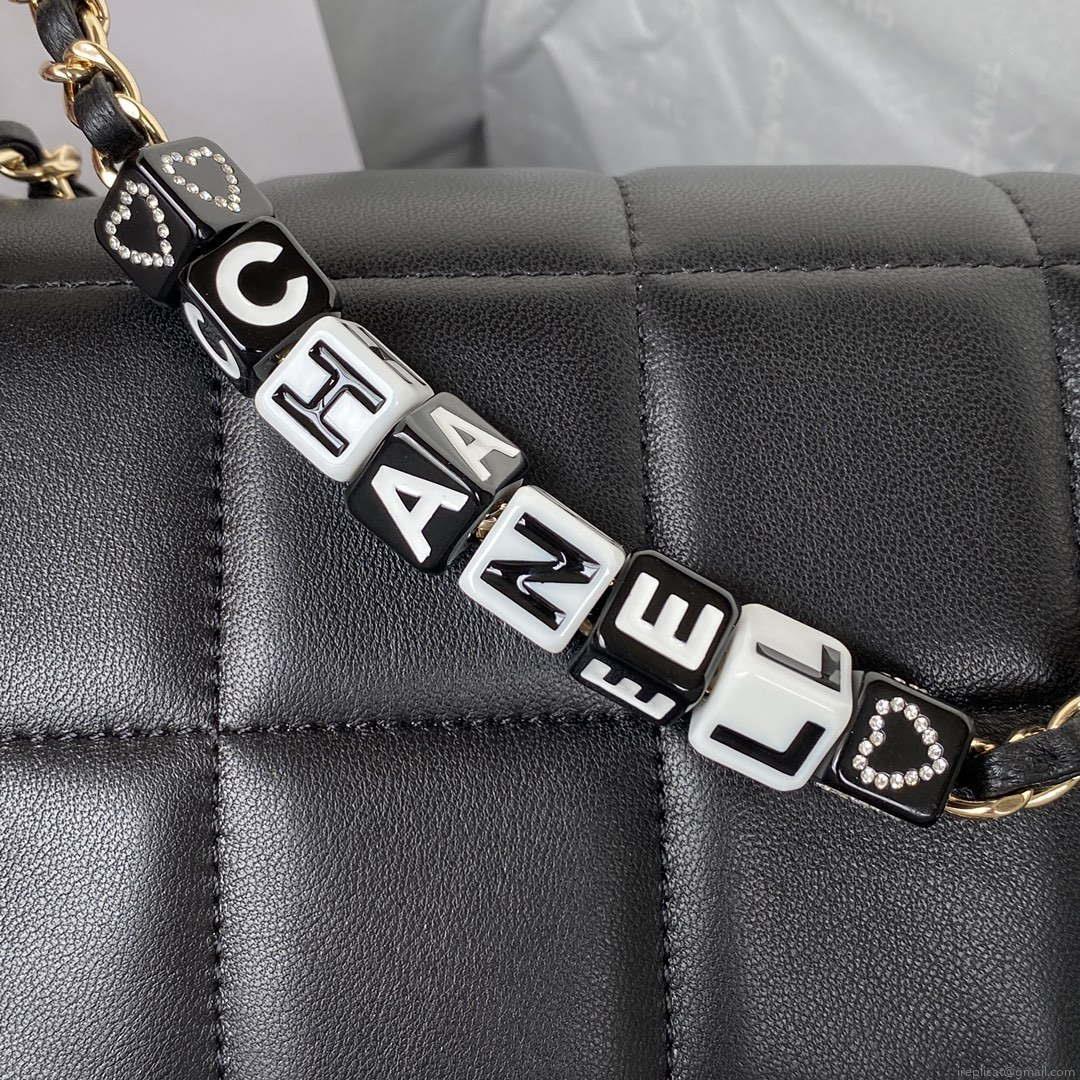Chanel AS3330 Mini Flap 17cm Bag Black Lambskin