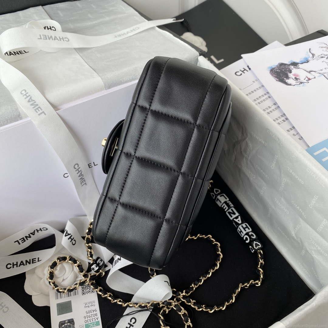 Chanel AS3330 Mini Flap 17cm Bag Black Lambskin
