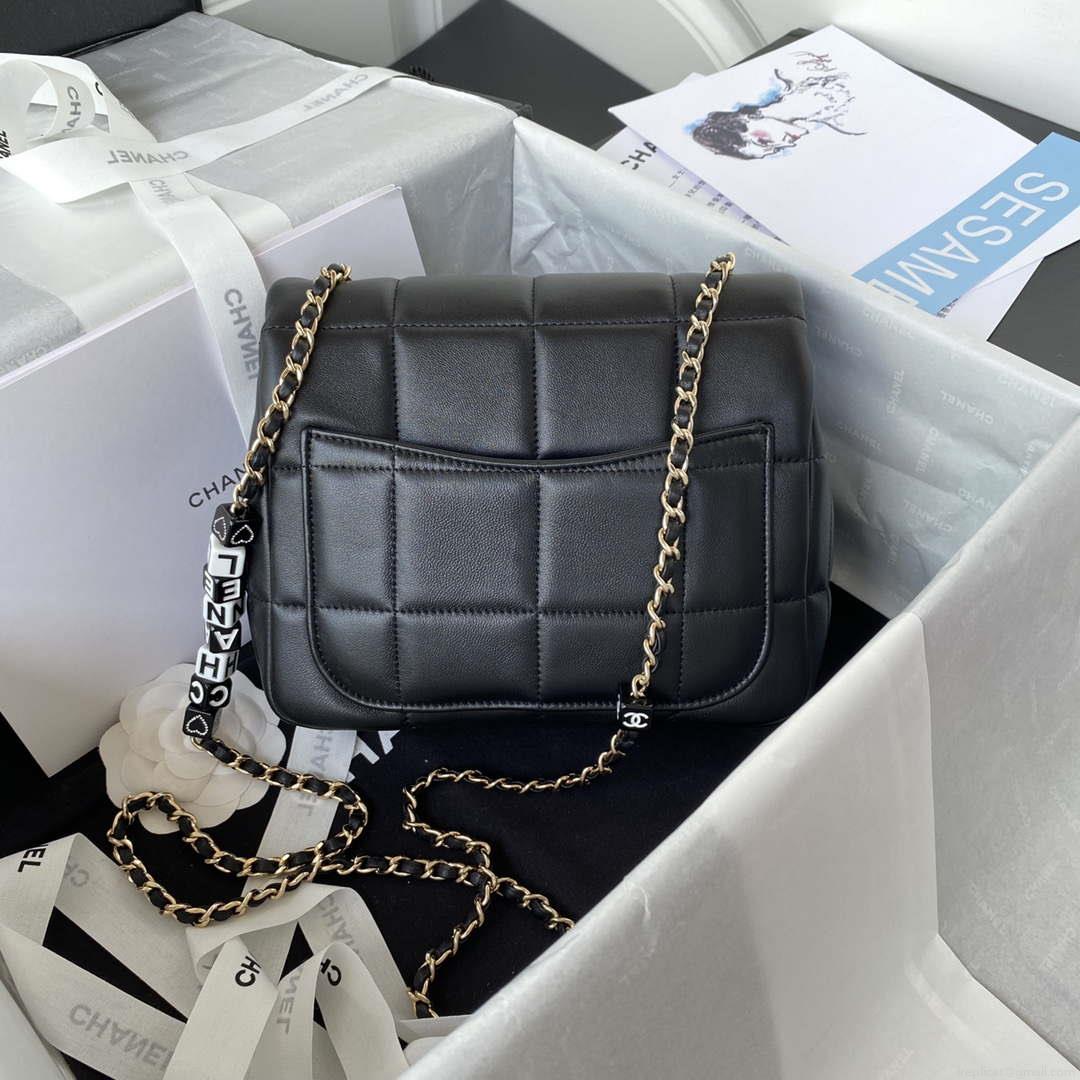 Chanel AS3331 Small Flap 19cm Bag Black Lambskin Gold