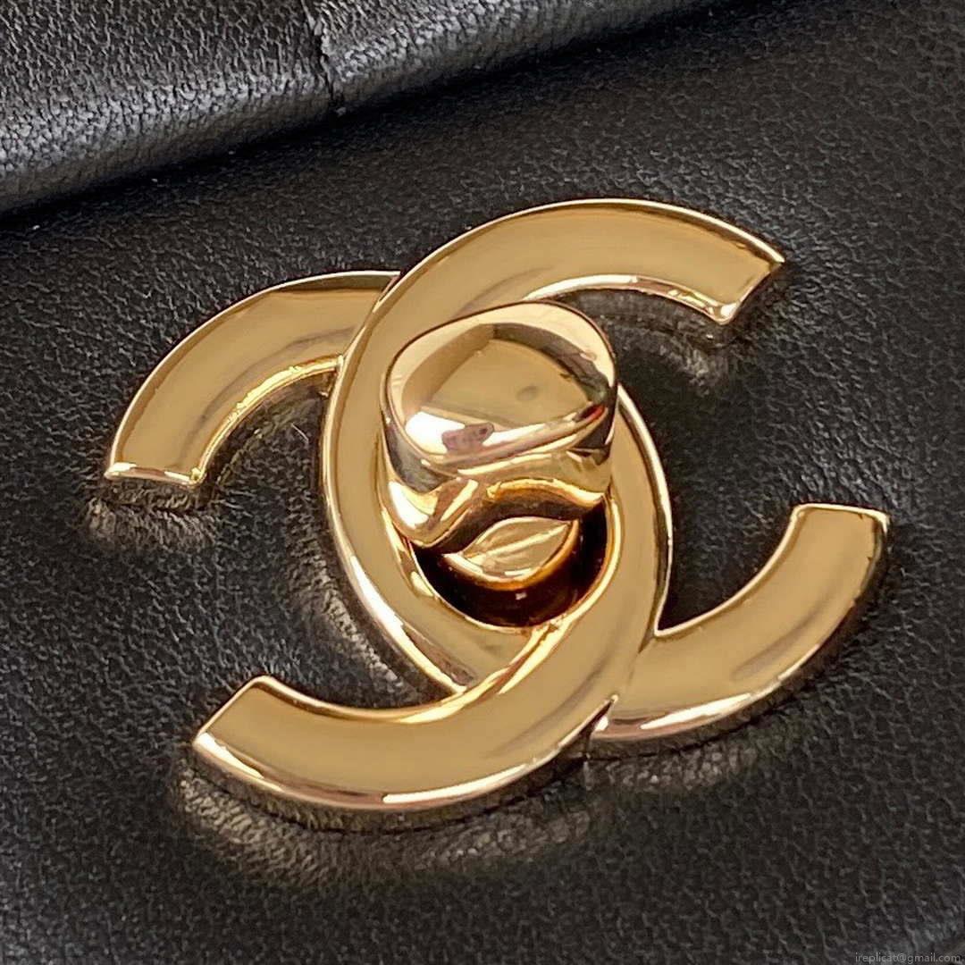 Chanel AS3331 Small Flap 19cm Bag Black Lambskin Gold