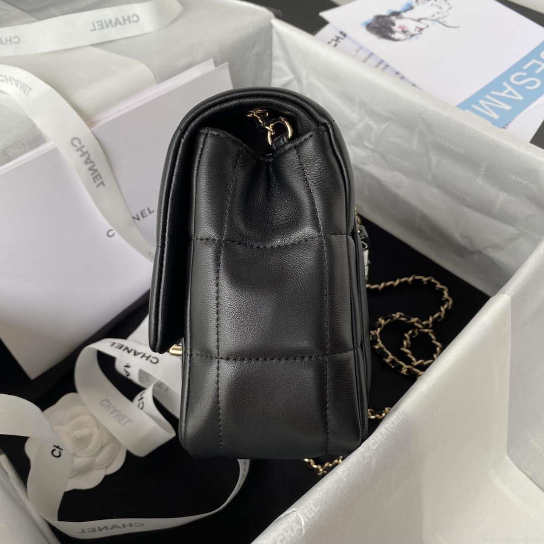 Chanel AS3331 Small Flap 19cm Bag Black Lambskin Gold