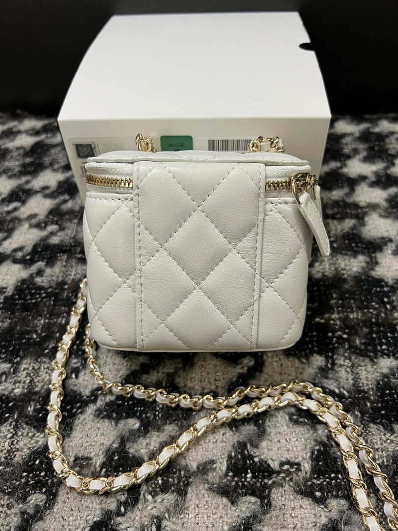Chanel AP1447 Small Vanity With Chain Calfskin White