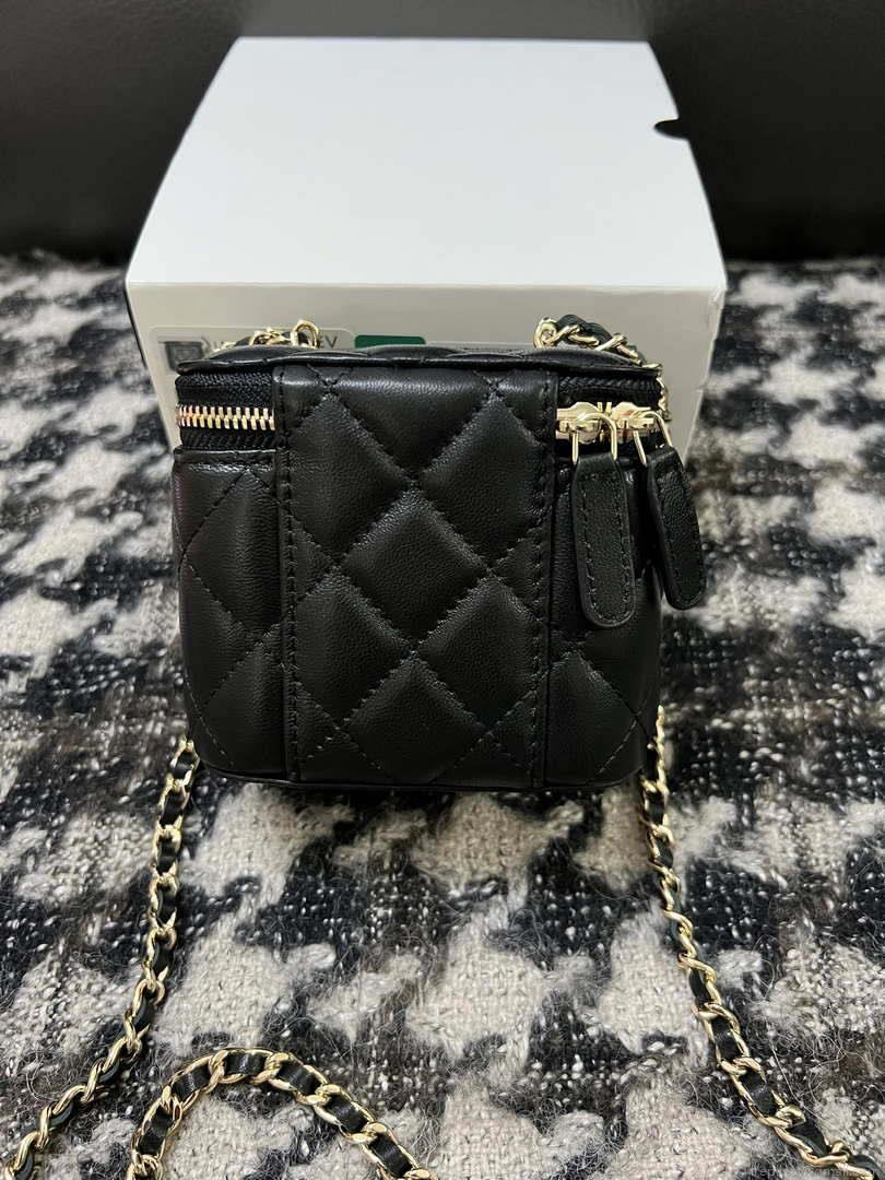 Chanel AP1447 Small Vanity With Chain Calfskin Black