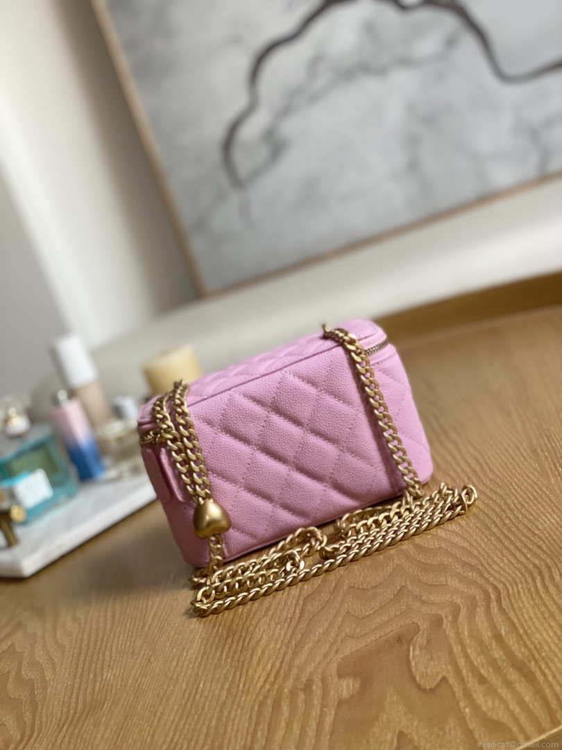 Chanel A68130 Vanity with chain Grained Calfskin Gold Pink
