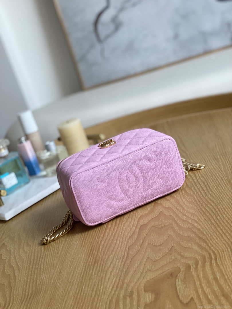 Chanel A68130 Vanity with chain Grained Calfskin Gold Pink
