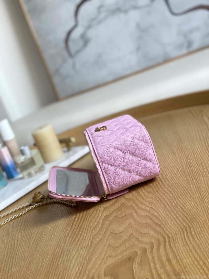 Chanel A68130 Vanity with chain Grained Calfskin Gold Pink