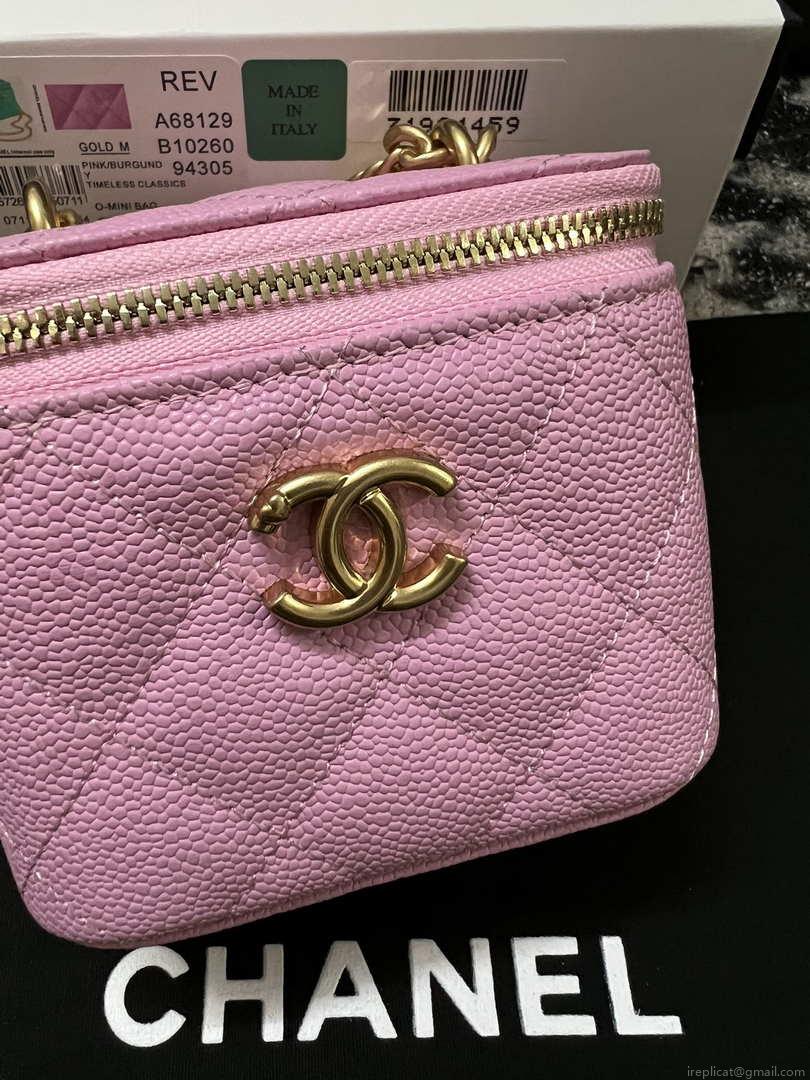 Chanel AP3203 Clutch With Chain Grained Calfskin Pink