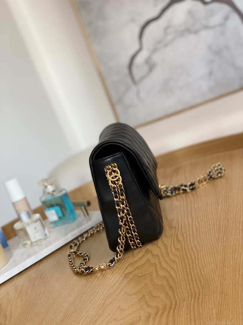 Chanel AS3777 Flap Bag Lambskin & Gold-Tone Metal Black