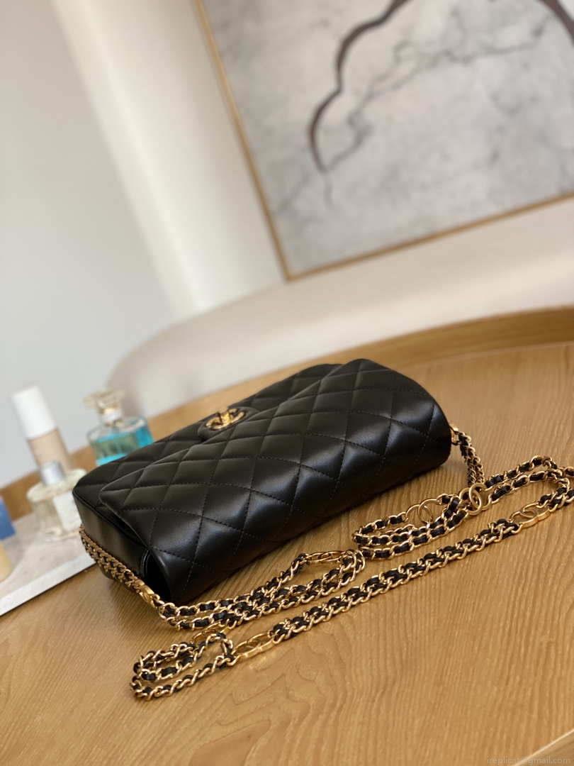 Chanel AS3777 Flap Bag Lambskin & Gold-Tone Metal Black