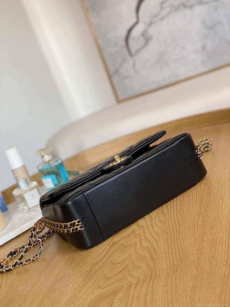 Chanel AS3777 Flap Bag Lambskin & Gold-Tone Metal Black