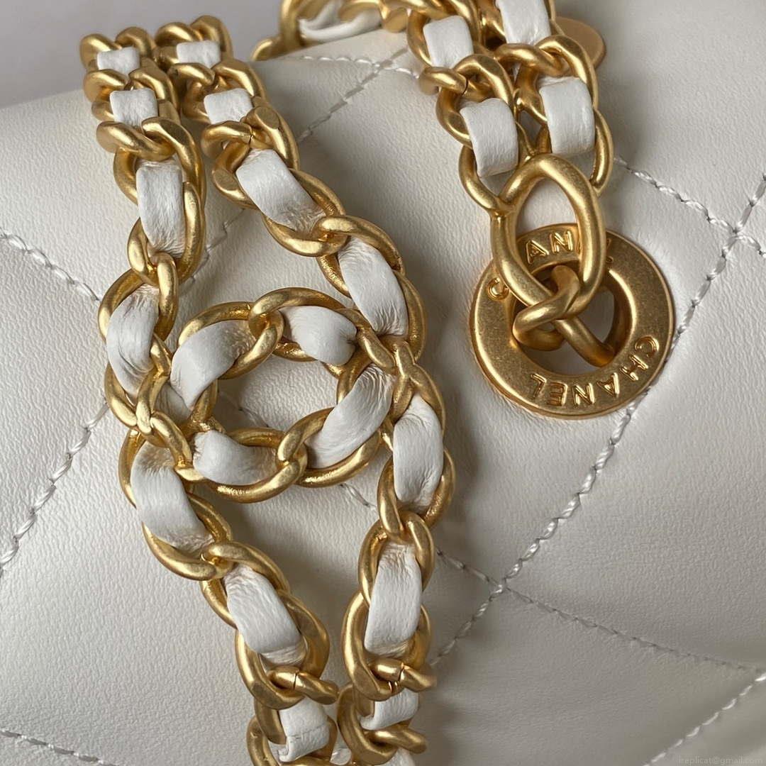 Chanel AS3384 Backpack Chain bag lambskin White