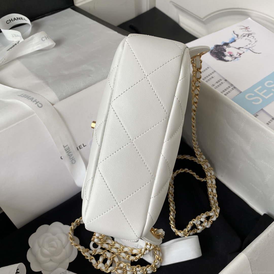 Chanel AS3384 Backpack Chain bag lambskin White