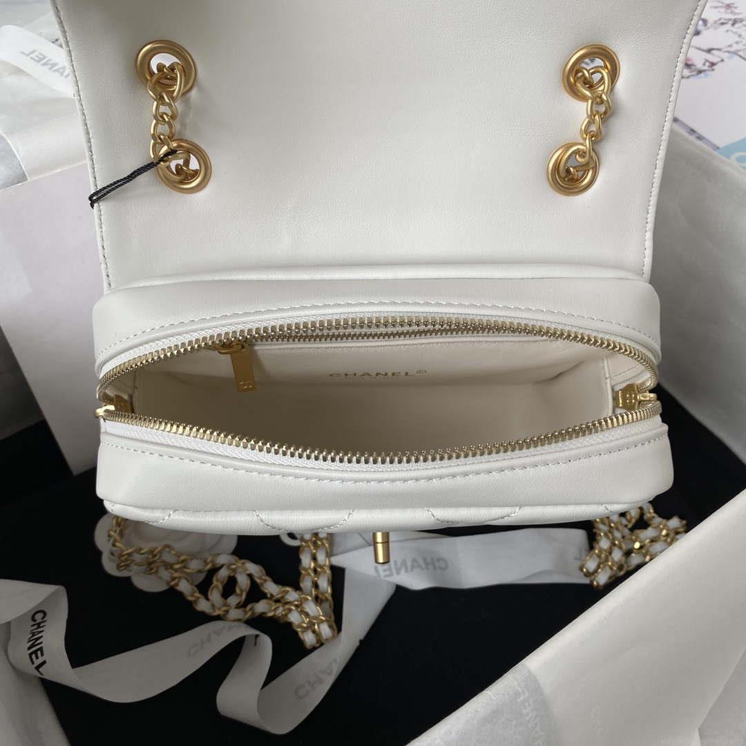 Chanel AS3384 Backpack Chain bag lambskin White