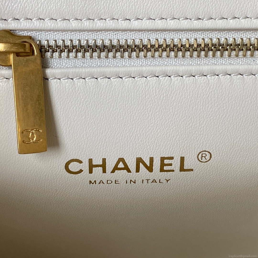 Chanel AS3384 Backpack Chain bag lambskin White