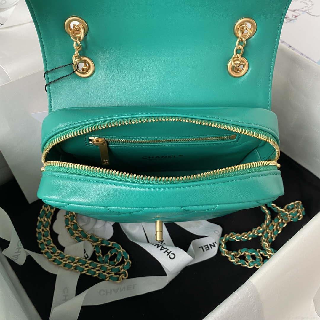 Chanel AS3384 Backpack Chain bag lambskin Green