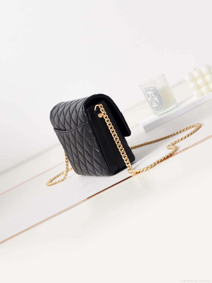 Chanel AS3855 Flap bag With Chain shiny Lambskin & Gold-Tone Metal Black