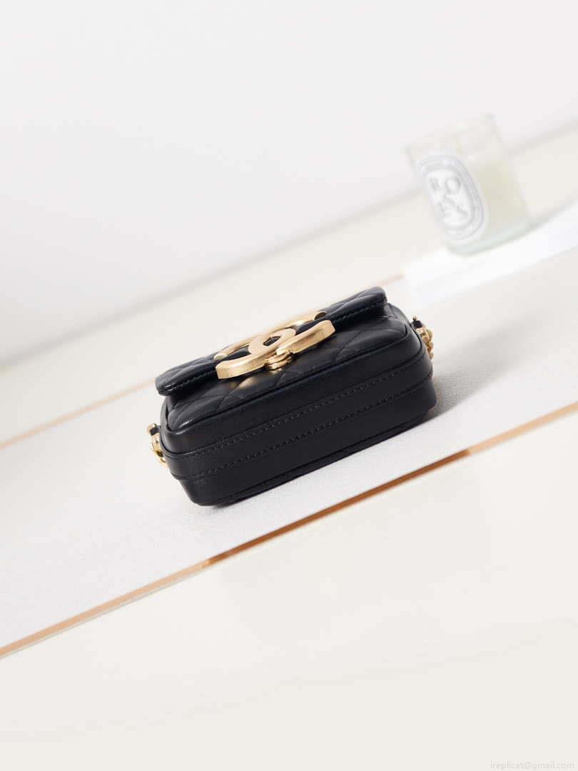 Chanel AP3208 Mini Flap bag With Chain shiny Lambskin & Gold-Tone Metal Black