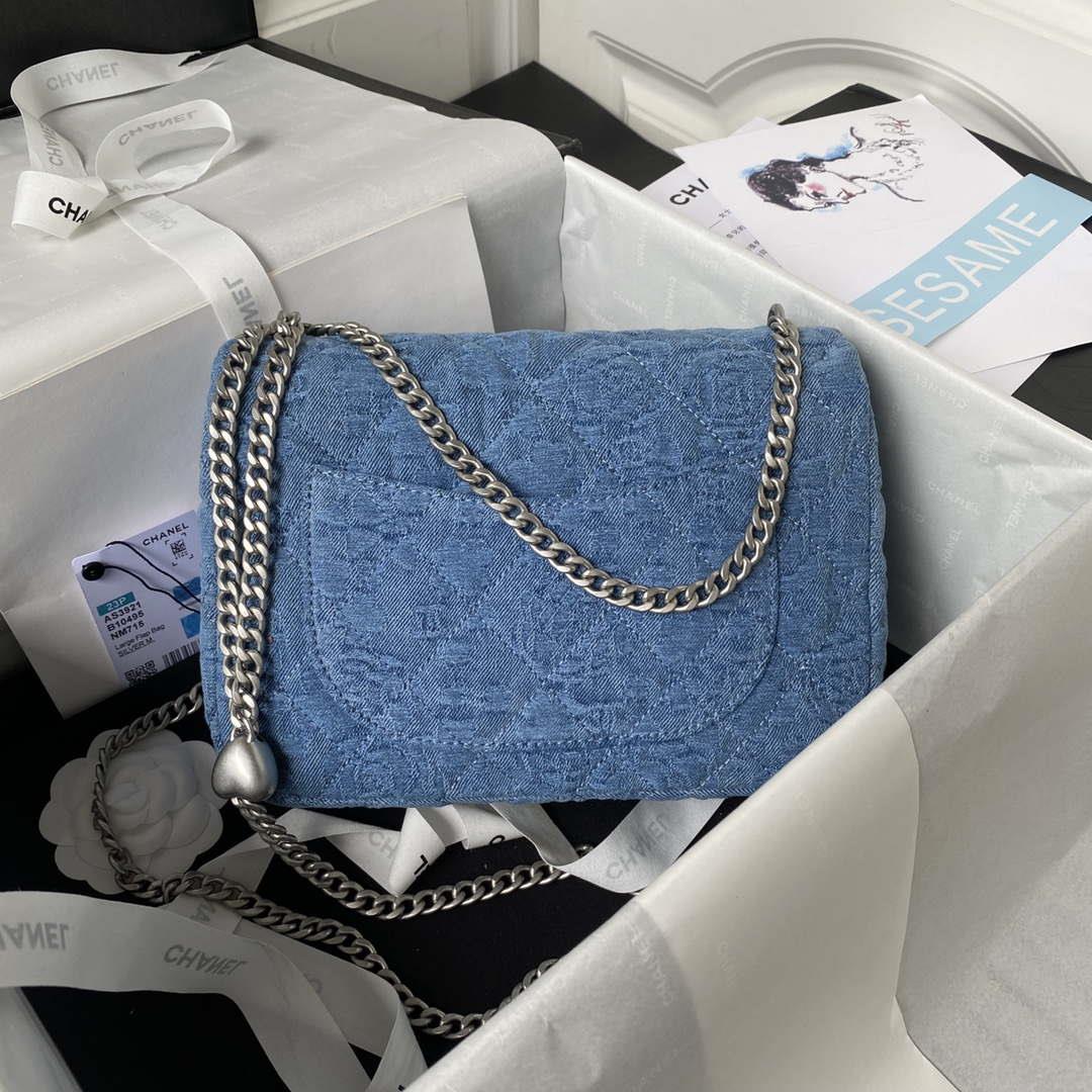 Chanel AS3921 Flap Classic Bag Woc Denim Blue