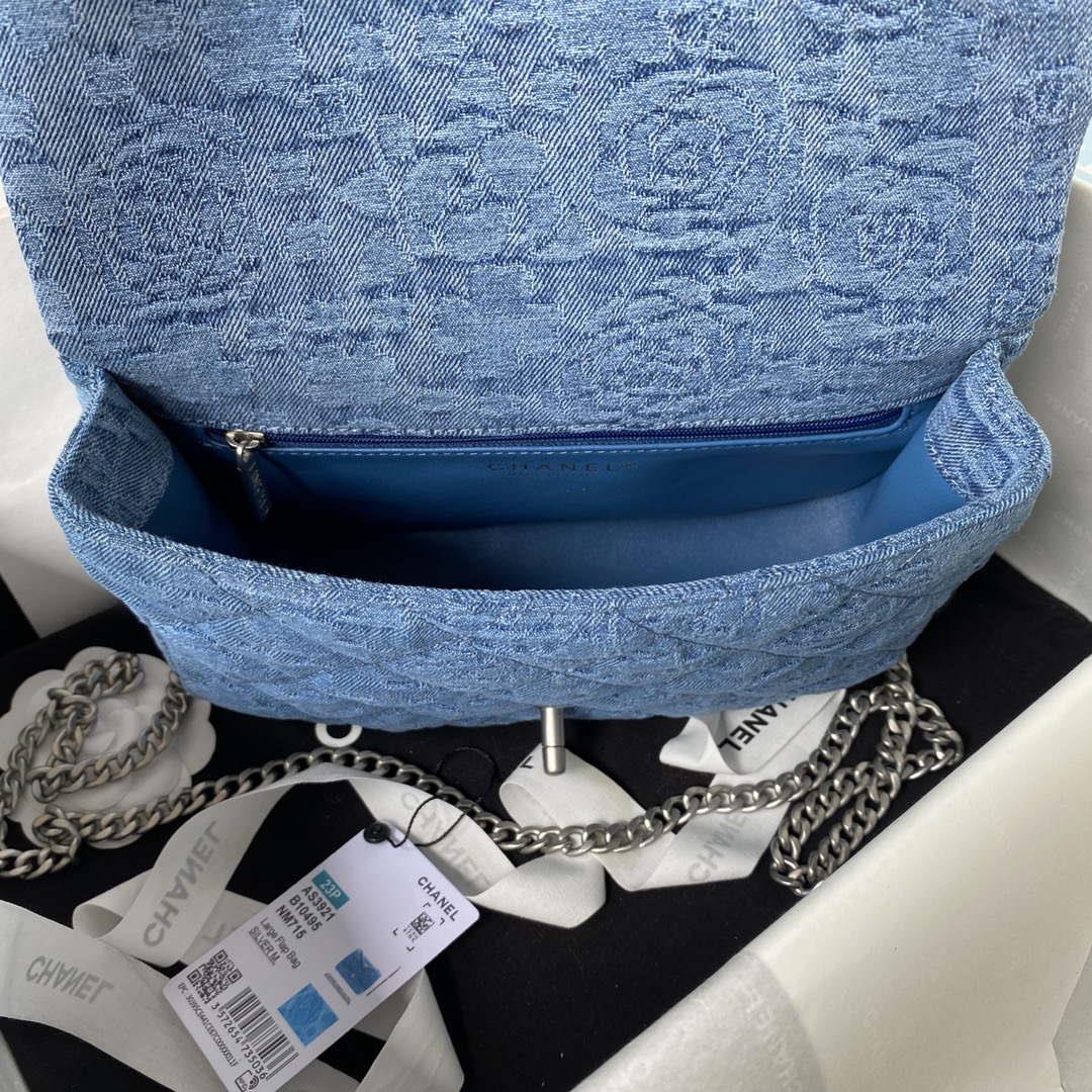 Chanel AS3921 Flap Classic Bag Woc Denim Blue