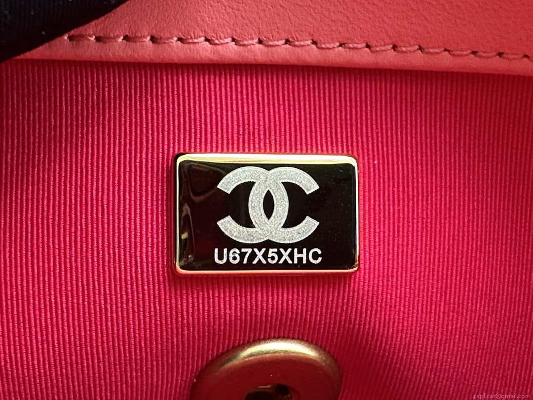 Chanel AS3986 Small Flap Bag Lambskin Plexi & Gold-Tone Meta Pink
