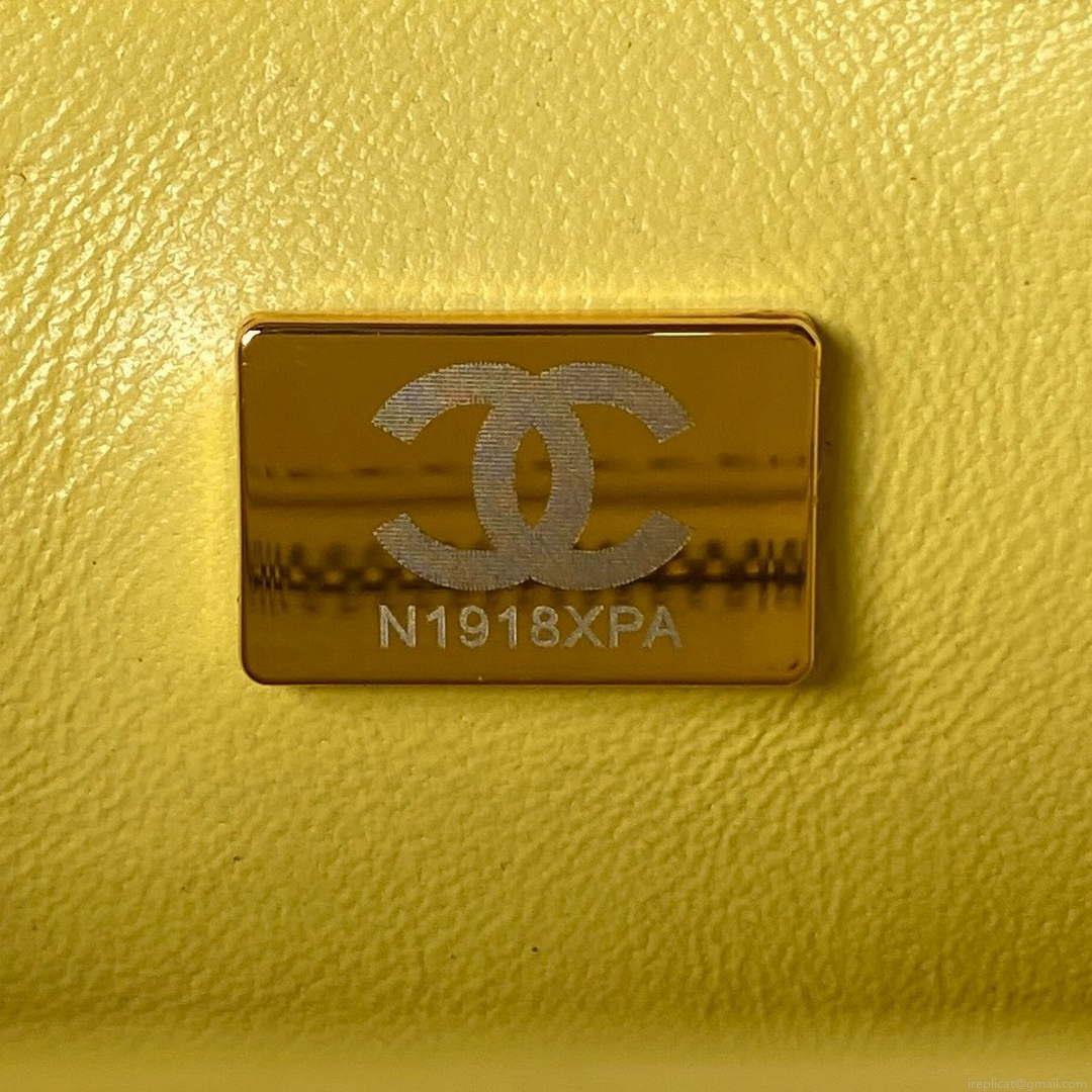 Chanel AS4041 Flap Classic Bag CF Camellia Lambskin Yellow Gold