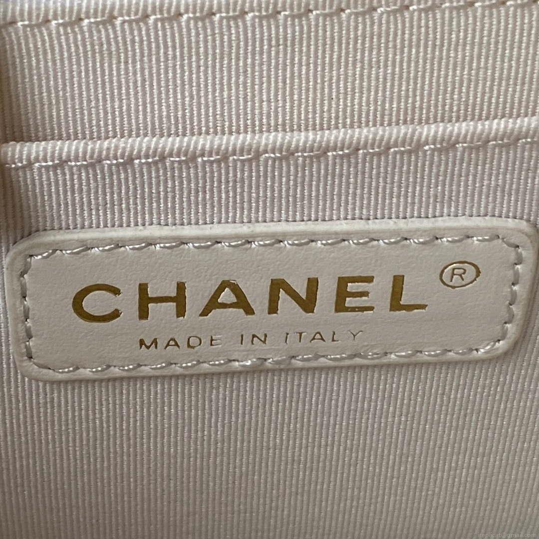 Chanel AS4051 Small Flap Classic Bag CF Lambskin White Gold