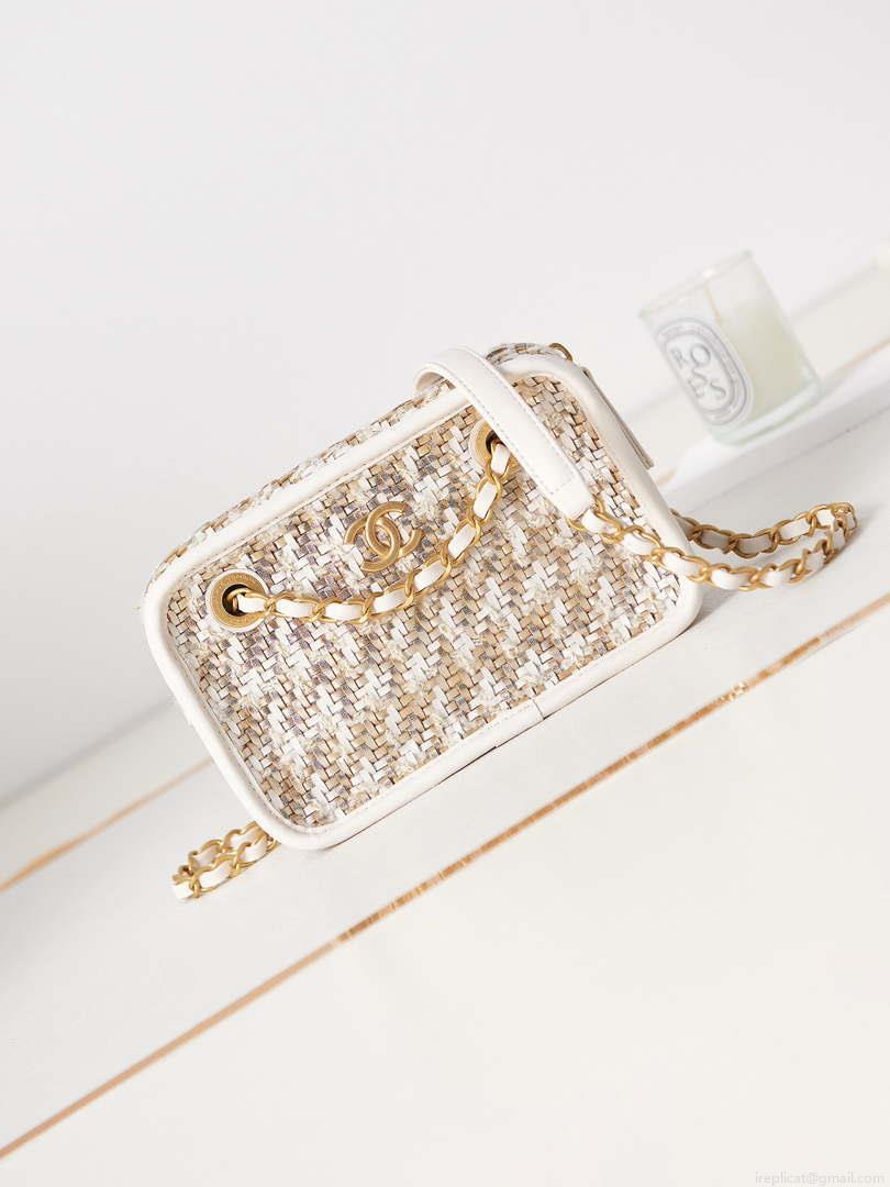 Chanel AS3771 evening Bag Imitation Pearls & Gold-Tone Metal Transparent & Multicolour