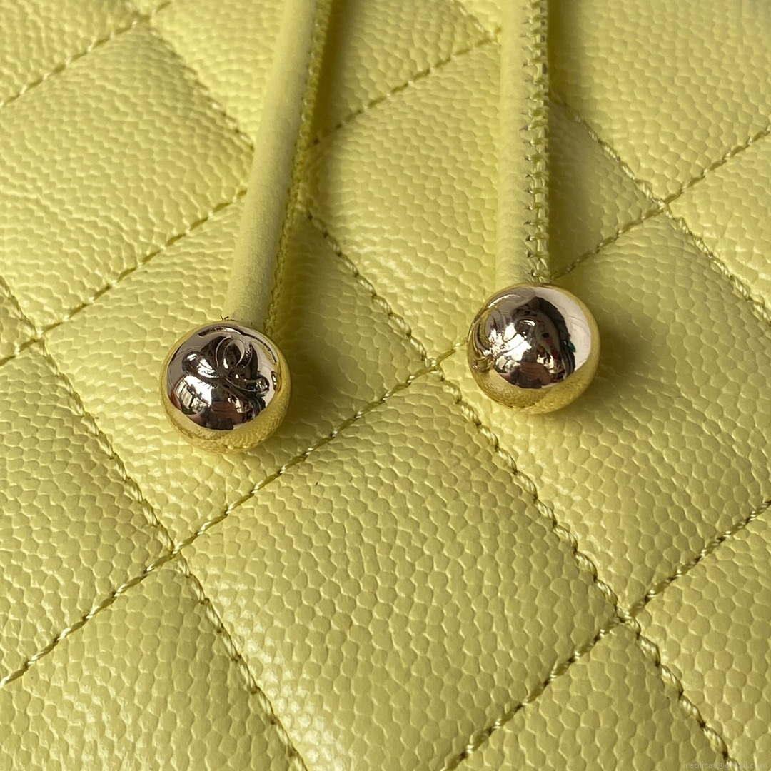 Chanel AS4059 Large Backpack Grained Shiny Calfskin & Gold-Tone Metal Yellow