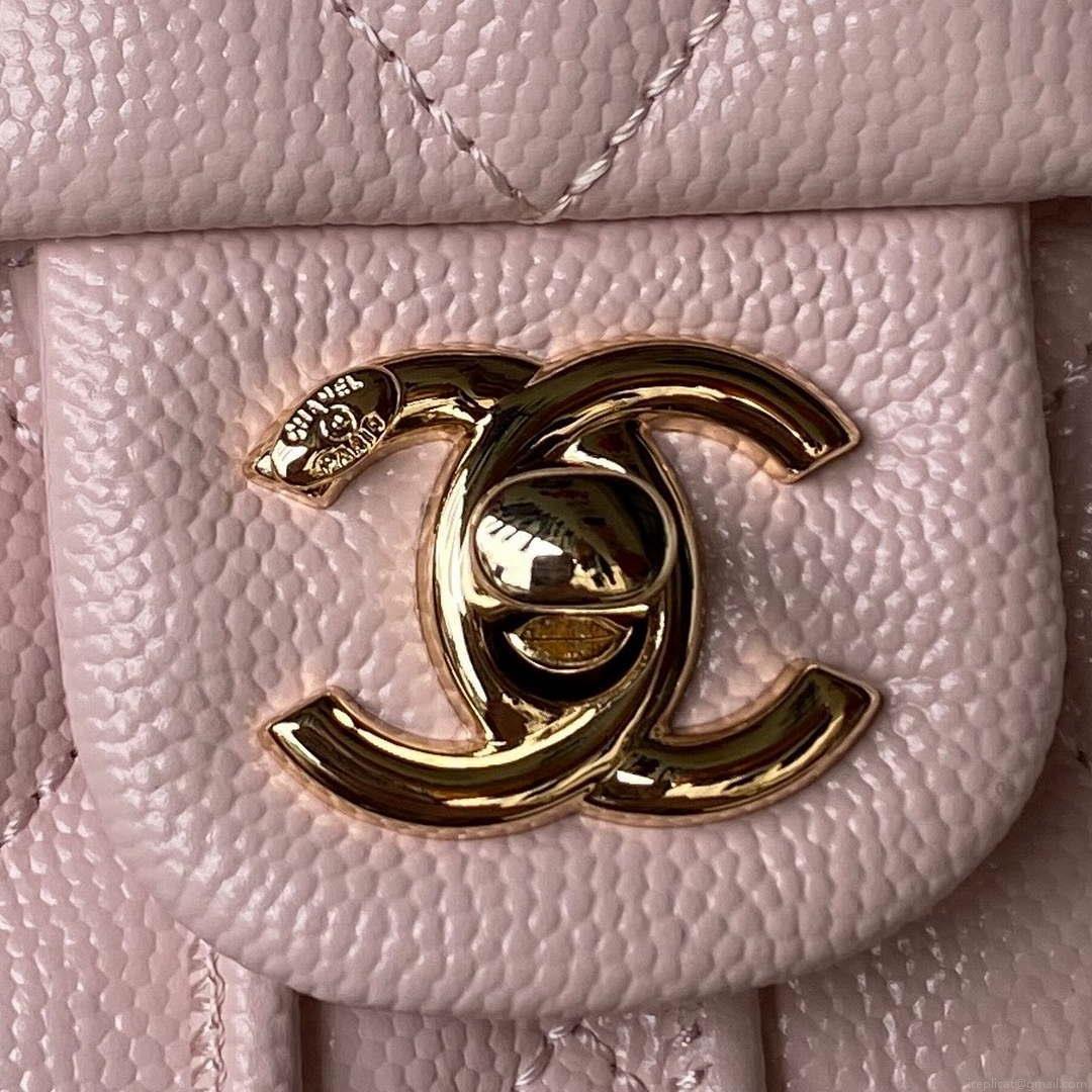 Chanel AS4059 Large Backpack Grained Shiny Calfskin & Gold-Tone Metal Pink