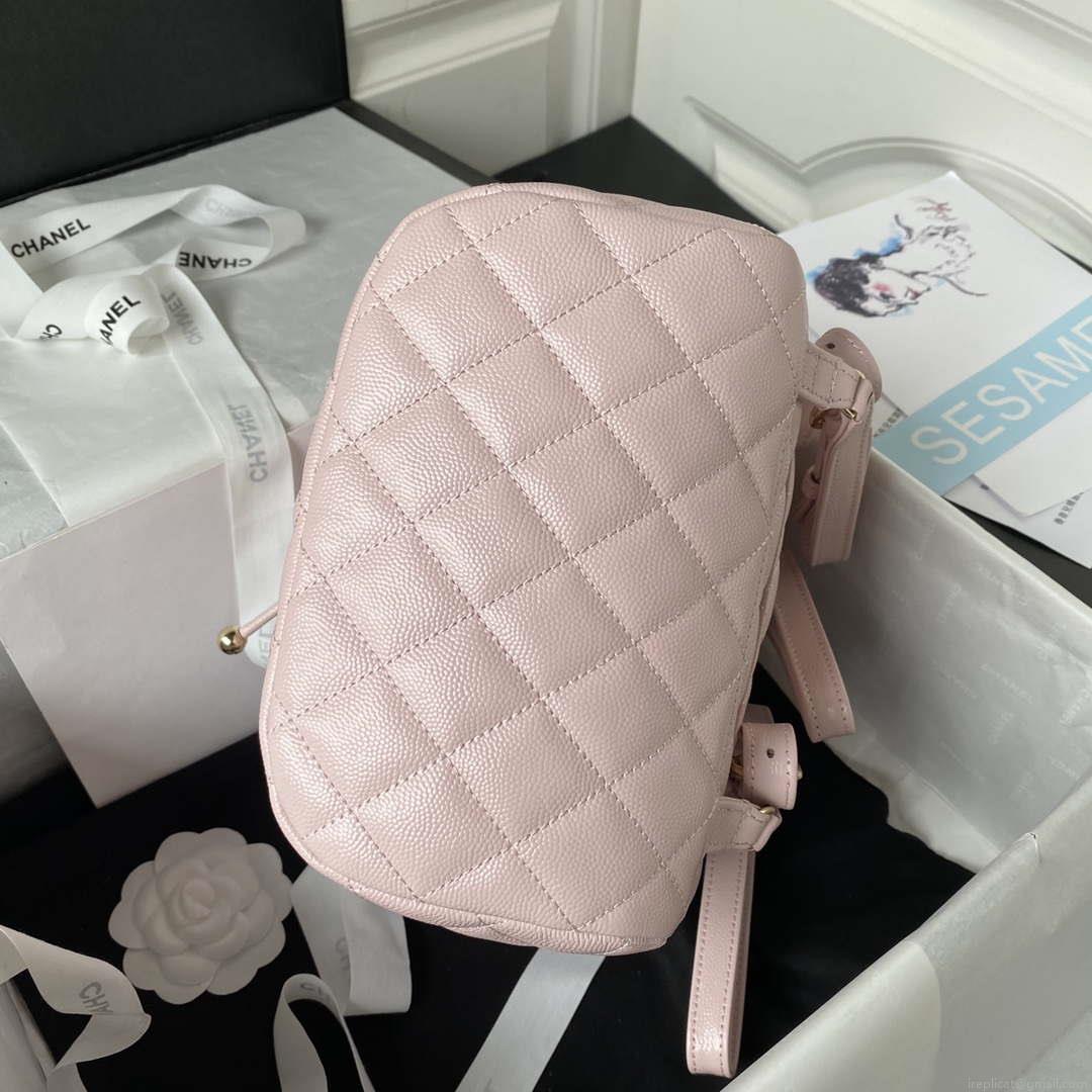Chanel AS4059 Large Backpack Grained Shiny Calfskin & Gold-Tone Metal Pink