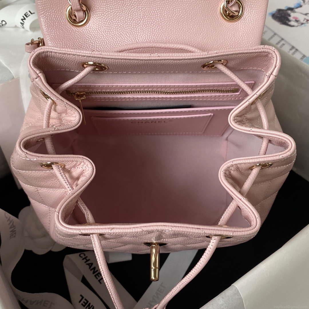 Chanel AS4059 Large Backpack Grained Shiny Calfskin & Gold-Tone Metal Pink